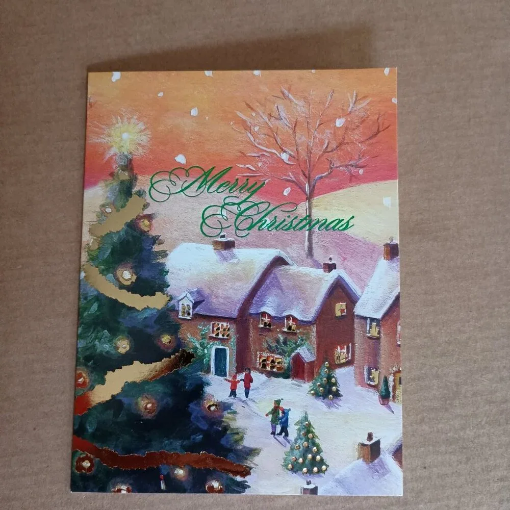 unused vintage Christmas cards, 2 varieties, 16 cards total with envelopes